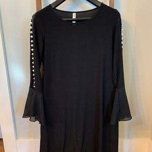 Little Black Dress w/Pearl sleeve detail